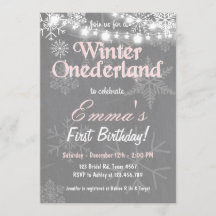 Winter Onederland fête d'anniversaire invitation