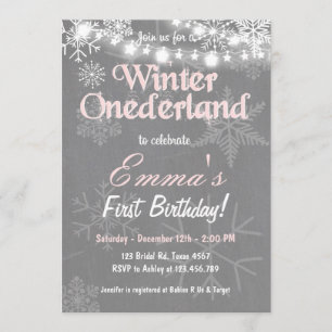 Winter Onederland fête d'anniversaire invitation