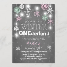 Winter Onederland fête d'anniversaire invitation M
