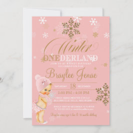 Winter Onederland First Birthday Blonde Baby Girl Einladung