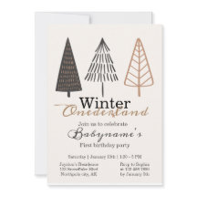Winter Onederland First Birthday Boho Minimalistis