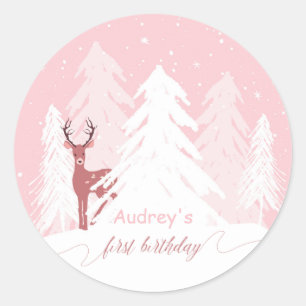 Winter Onederland First Birthday Custom Sticker