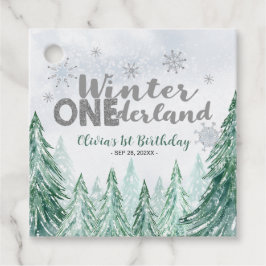 Winter Onederland First Birthday Snowflakes Forest Geschenkanhänger