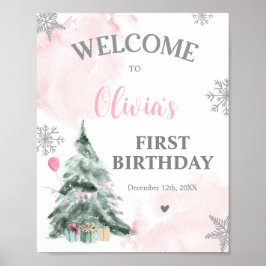 Winter Onederland Geburtstag 1. Schneeflocken Will Poster