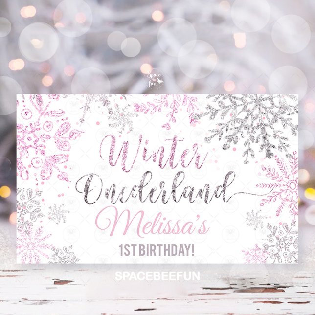 Winter Onederland Geburtstag Banner (Winter ONEderland birthday banner, snowflake birthday banner, winter wonderland party banner, frosty)