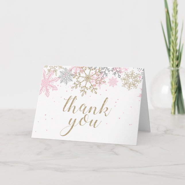 Winter ONEderland Geburtstag Dankeschön Karte (Vorderseite)