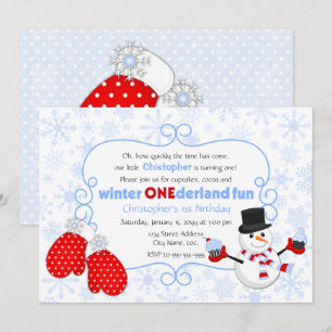 Winter ONEderland Geburtstag Einladung
