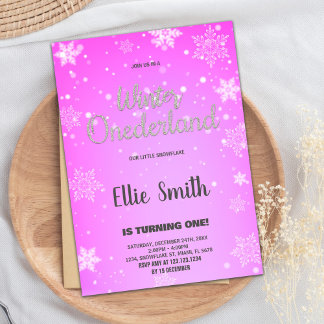 Winter ONEderland Geburtstag Einladungen Golden Pi