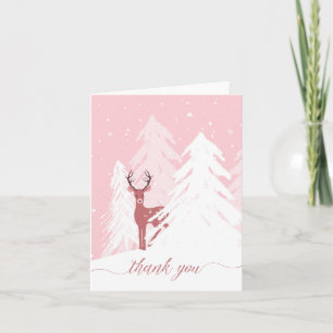 Winter Onederland Geburtstag Pink Danke Karte
