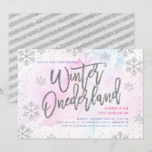 Winter ONEderland Geburtstag Silberner Glitzer