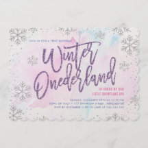 Winter ONEderland Geburtstag Silver Lila Pink