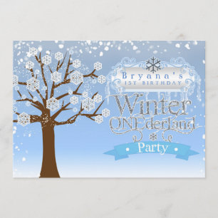 Winter ONEderland Geburtstags-Party Einladung