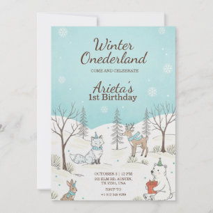 Winter-Onederland Geburtstagseinladung Einladung