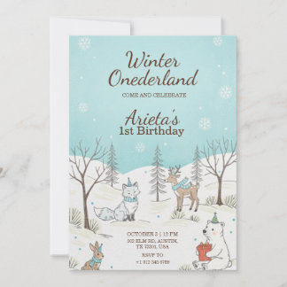 Winter-Onederland Geburtstagseinladung Einladung