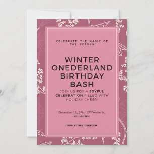 Winter ONEderland Geburtstagsfeier individuell Einladung
