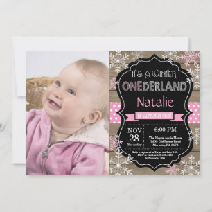 Winter Onederland Girl 1. Geburtstag Einladung