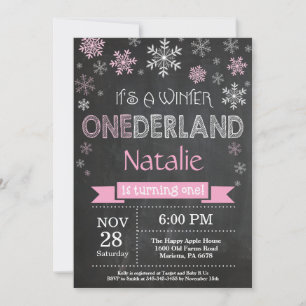Winter Onederland Girl 1. Geburtstag Einladung