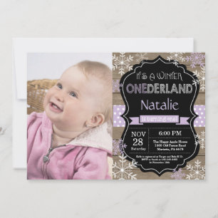 Winter Onederland Girl 1. Geburtstag Einladung