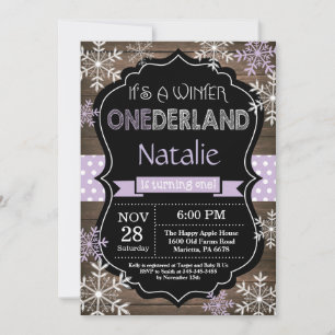 Winter Onederland Girl 1er Anniversaire Invitation