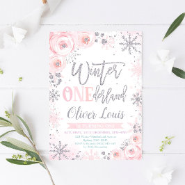 Winter ONEderland Girl 1st Birthday Invitation Einladung