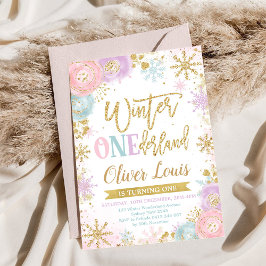 Winter ONEderland Girl 1st Birthday Invitation Einladung
