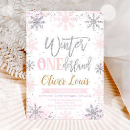 Winter ONEderland Girl 1st Birthday Invitation Einladung