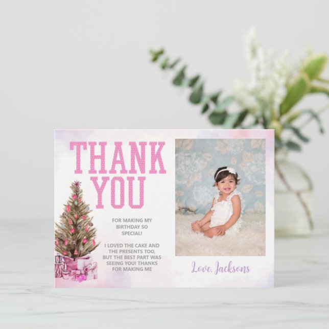 Winter Onederland Girl Anniversaire Carte de remer (Debout devant)