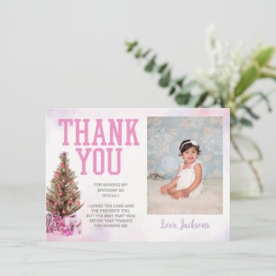 Winter Onederland Girl Anniversaire Carte de remer