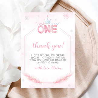 Winter Onederland Girl Geburtstag Danke Karte