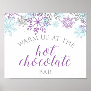 Winter Onederland Heiße Schokolade Bar Purpur Poster