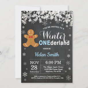 Winter Onederland Jungen 1. Geburtstagseinladung Einladung
