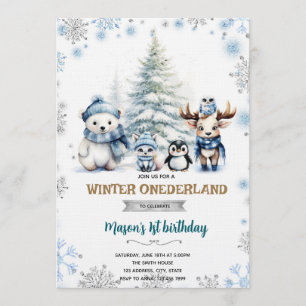Winter-Onederland-Jungen-Einladung Einladung