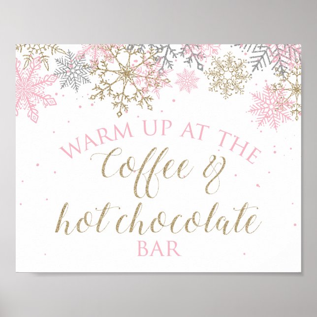 Winter Onederland-Kaffee- und Schokoladenzeichen Poster (Vorne)