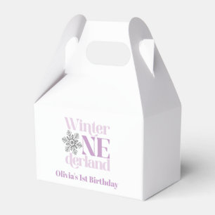 Winter Onederland Lila Schneeblume 1. Geburtstag Geschenkschachtel