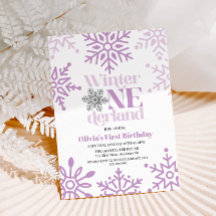 Winter Onederland Lila Snowflake 1. Geburtstag