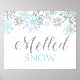 Winter Onederland Melierter Schneeblauer Silber Poster