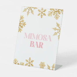Winter Onederland Mimosa Bar Pink Gold Sockelschild