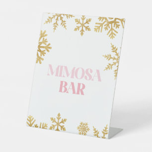 Winter Onederland Mimosa-Bar Pink Gold Sockelschild