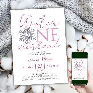 Winter ONEderland | Minimalistisches Mädchen 1. Ge Einladung