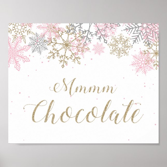 Winter Onederland Mmmm Chocolate Sign Poster (Vorne)