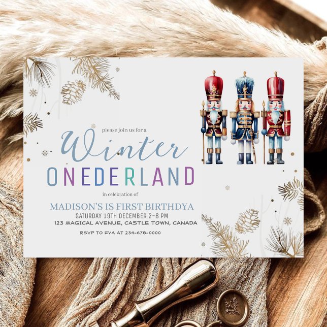 Winter Onederland Nutcracker Geburtstagsparty 1. Einladung (Von Creator hochgeladen)