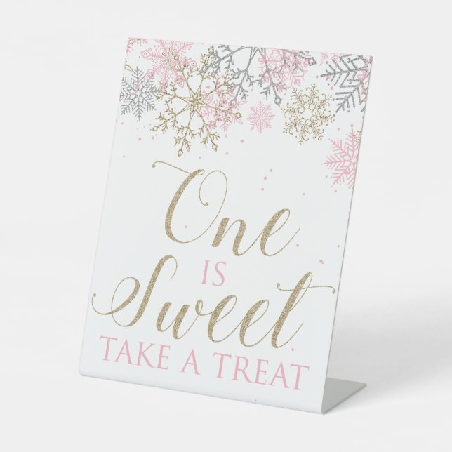 Winter Onederland One is Sweet Take a Leckerei Sockelschild (Vorderseite)