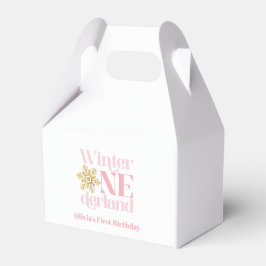 Winter Onederland Pink Snowflake 1. Geburtstag Geschenkschachtel