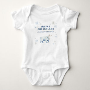 Winter Onederland Polar Bear 1. Geburtstag Baby Strampler