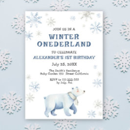 Winter Onederland Polar Bear 1. Geburtstag Einladung