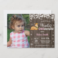 Winter Onederland Rustic Deer Girl 1. Geburtstag