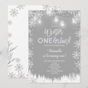Winter ONEderland Schnee Geburtstag Einladender Sc Einladung