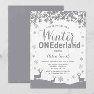 Winter Onederland-Schneeflocke 1. Geburtstag Einladung