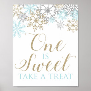 Winter Onederland Schneeflocke Geburtstagszeichen  Poster