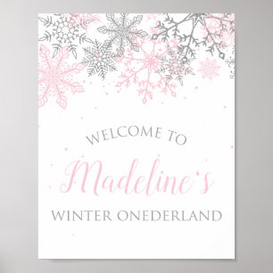 Winter ONEderland-Schneeglöckchen-Willkommensschil Poster